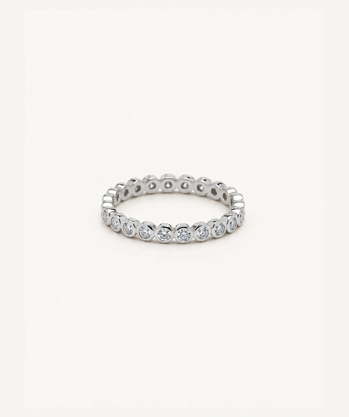 Silver Moissanite Round Tennis Ring