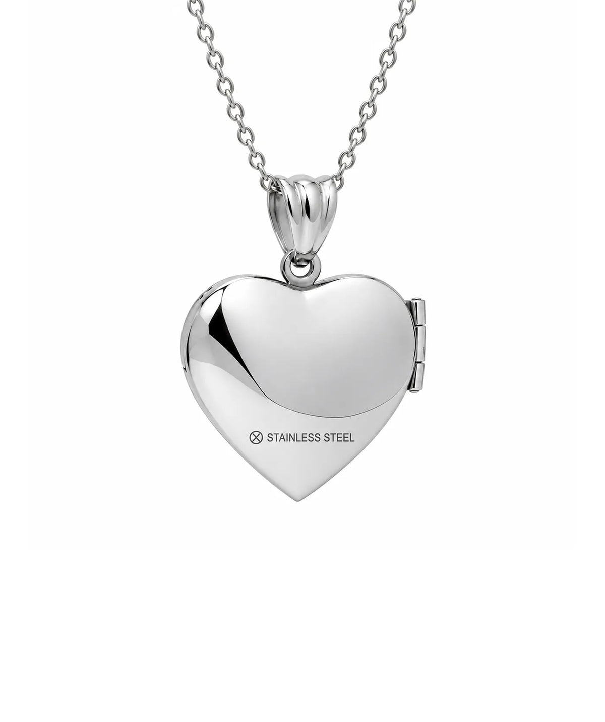 Silver Heart Photo Locket Necklace