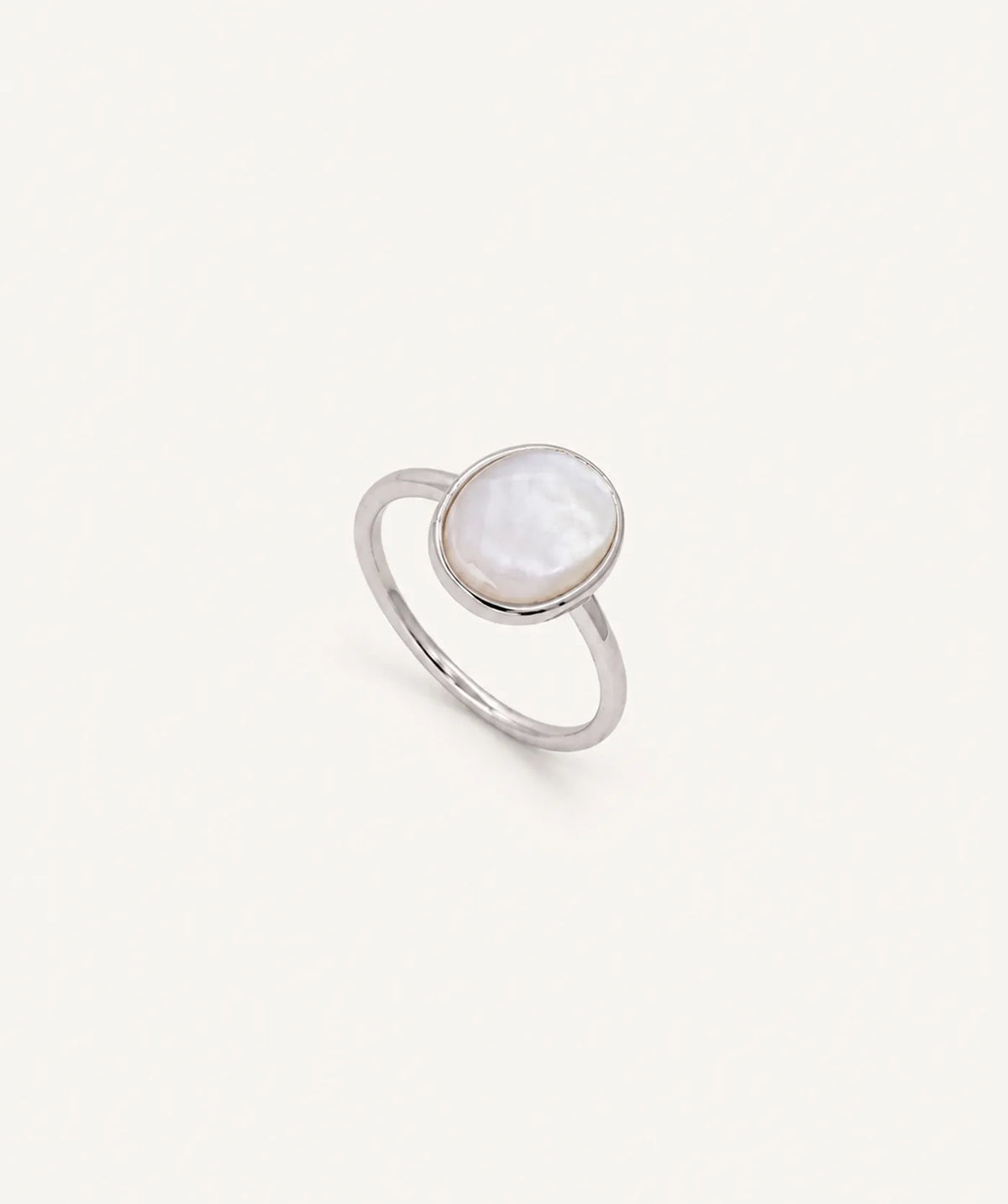 Silver Mother of Pearl Stone Ring
