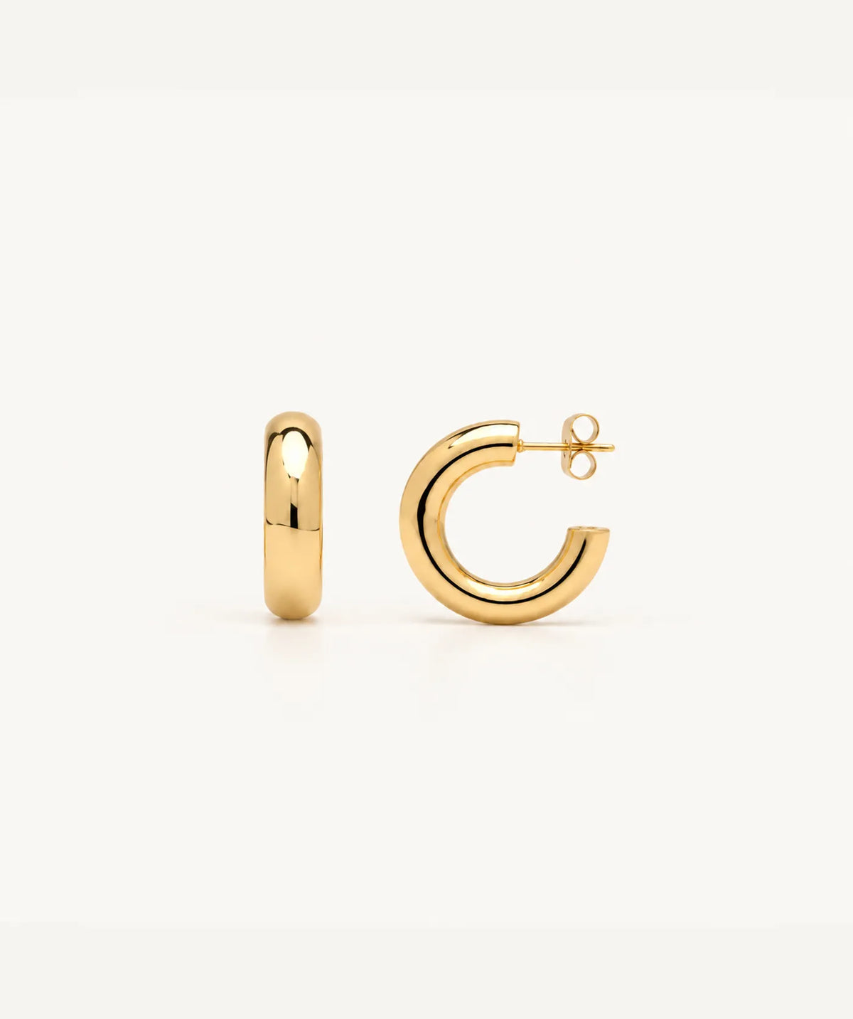 Gold Open Hoop Earrings, shown open