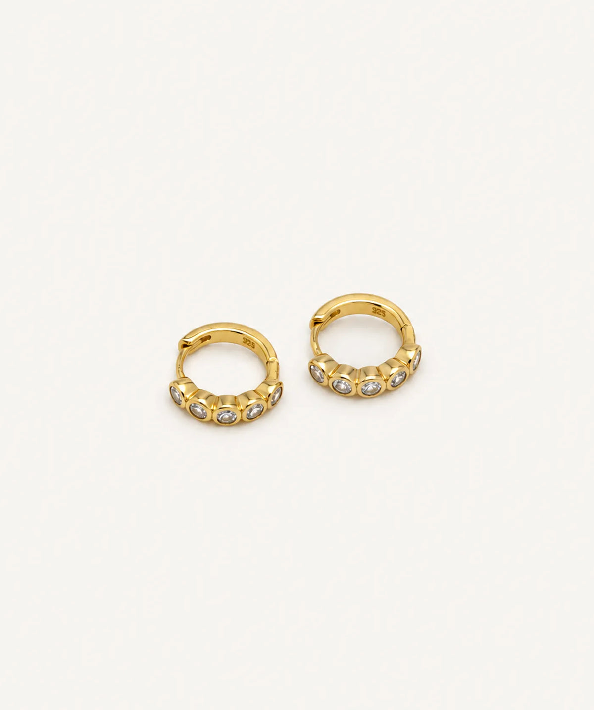 Thick Half Tennis Hoop Earrings