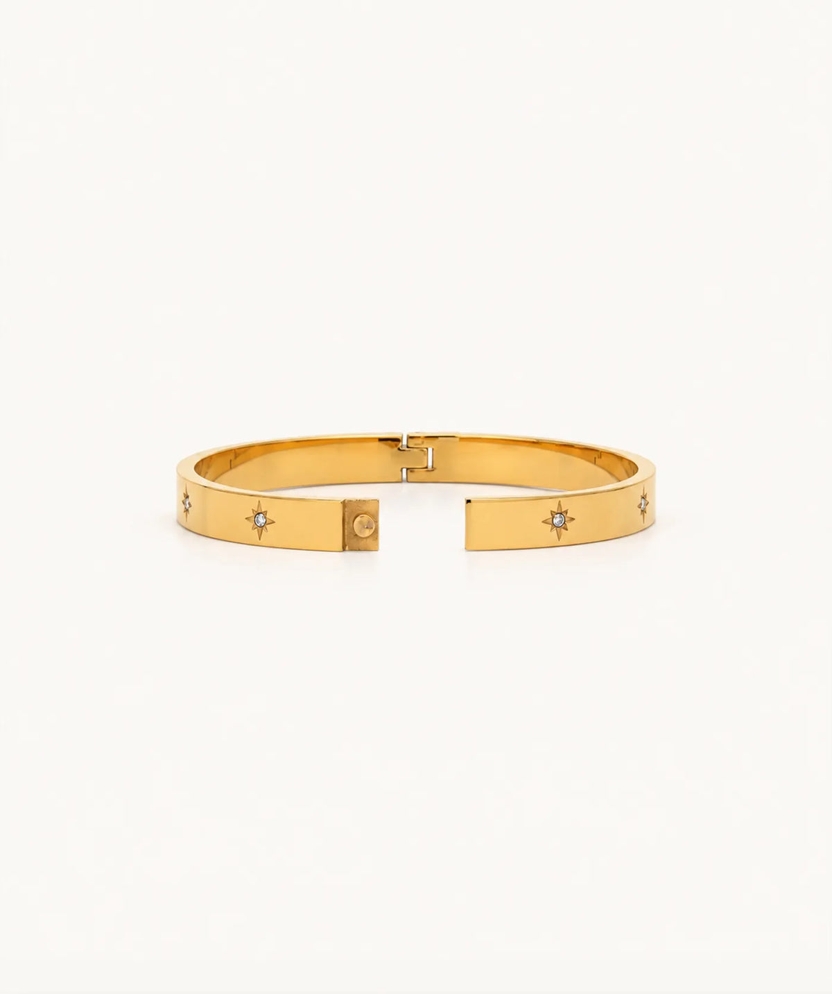 Gold Stardust Bangle, shown open