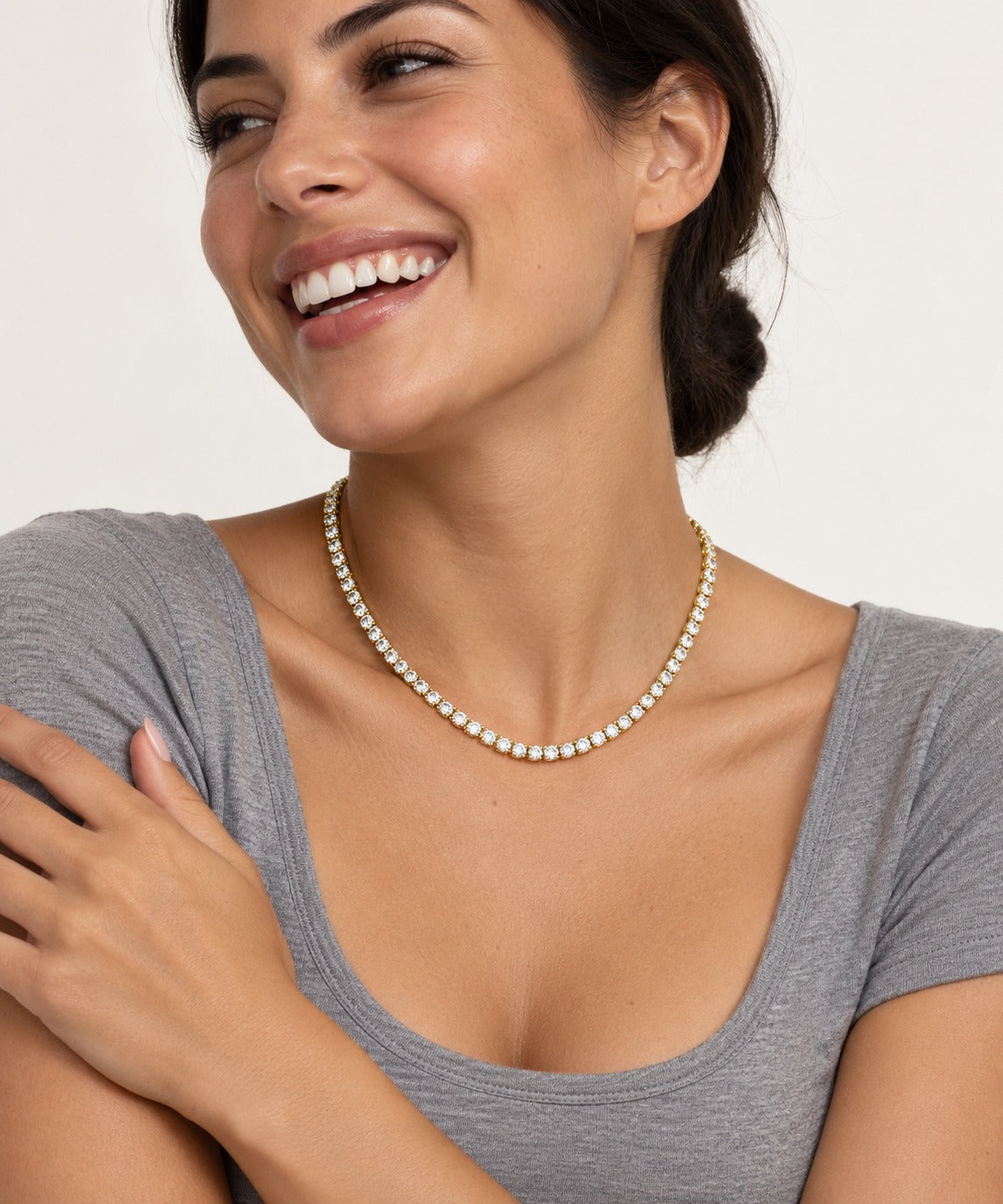 Tennis Necklace on model