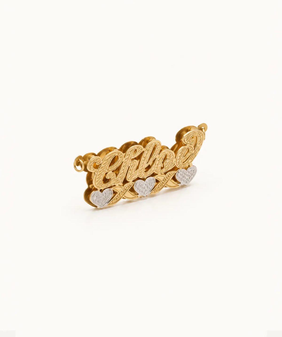 Name Necklace Diamond Cut Two Tone – view 6