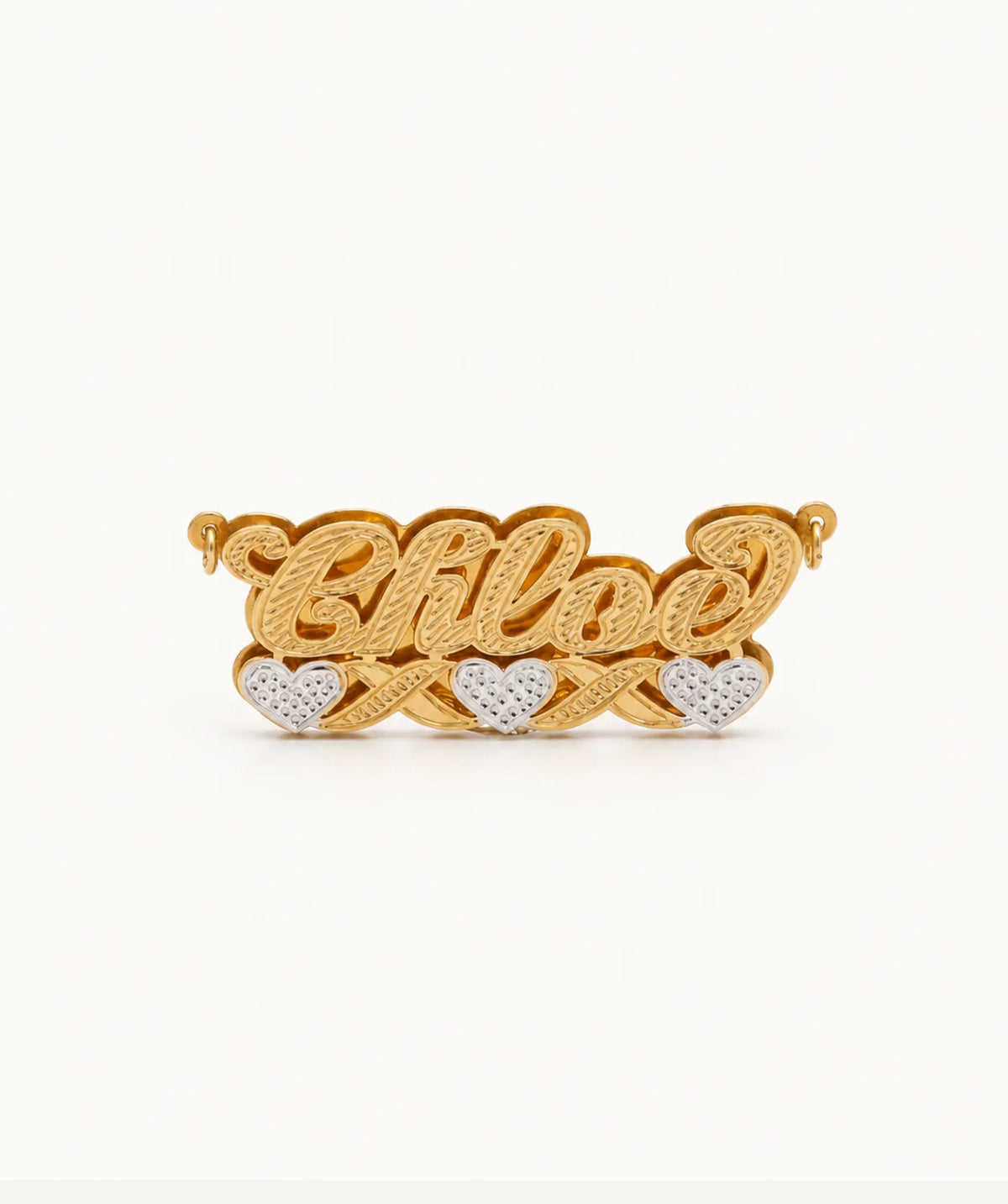 Name Necklace Diamond Cut Two Tone – view 4