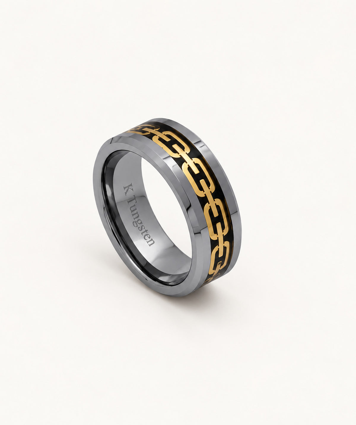 Two-Tone Chain Glass Ring
