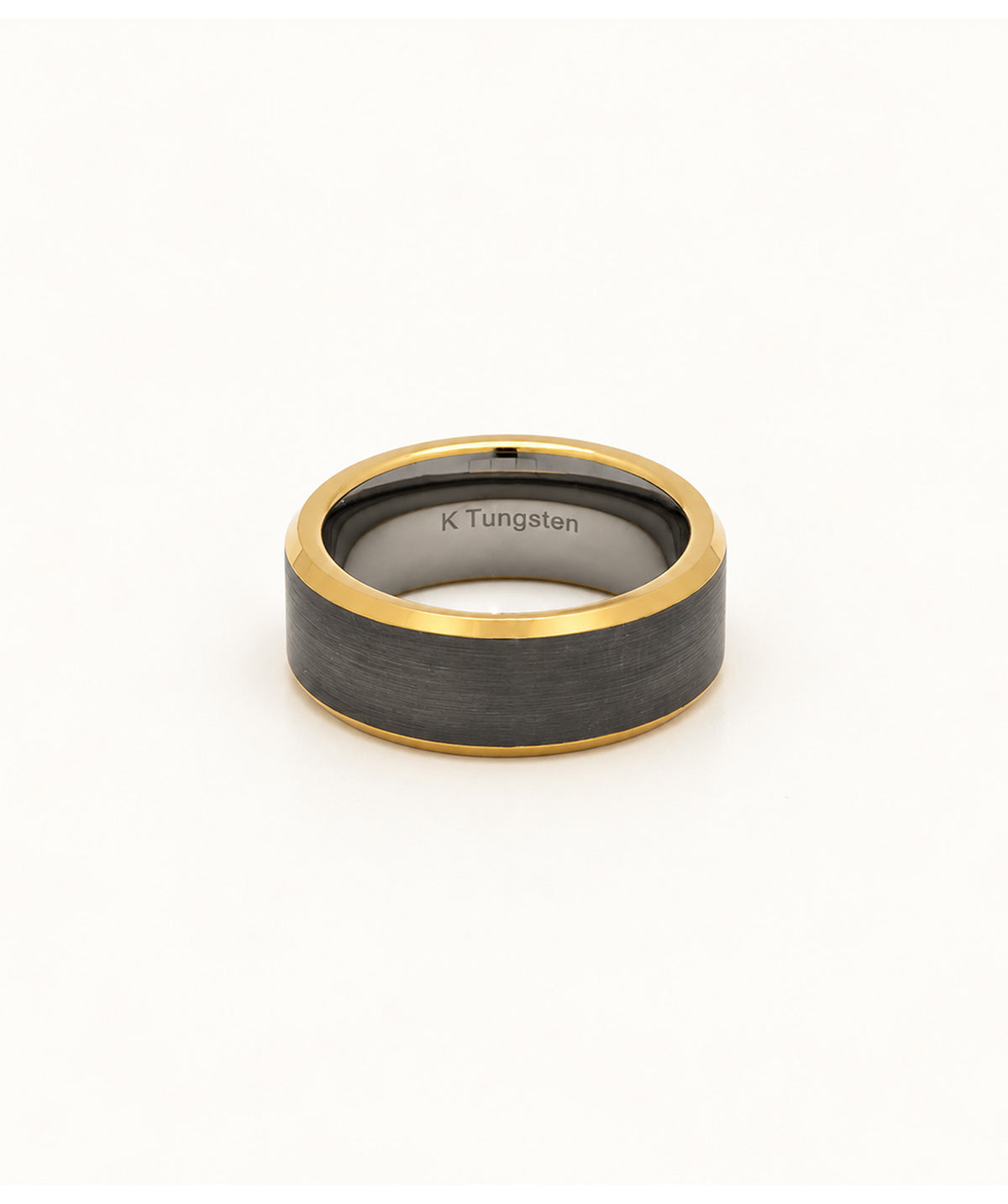 Gold Two Tone Tungsten Ring
