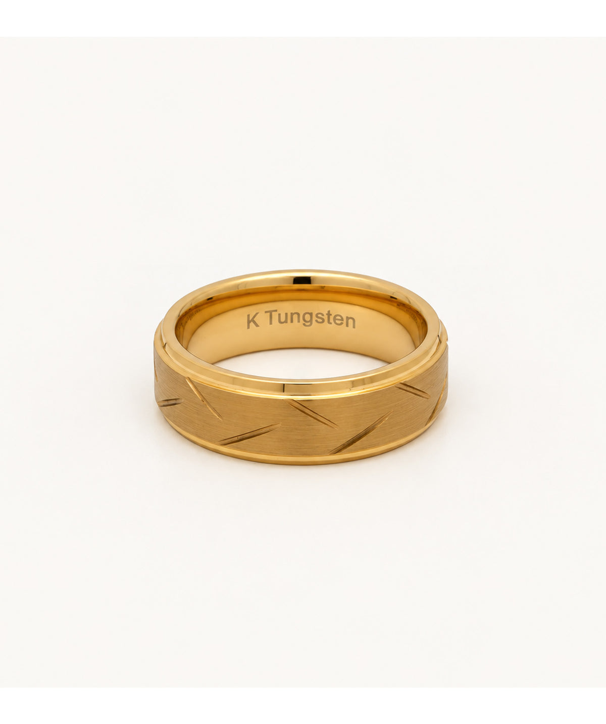 Gold X-Shaped Tungsten Ring