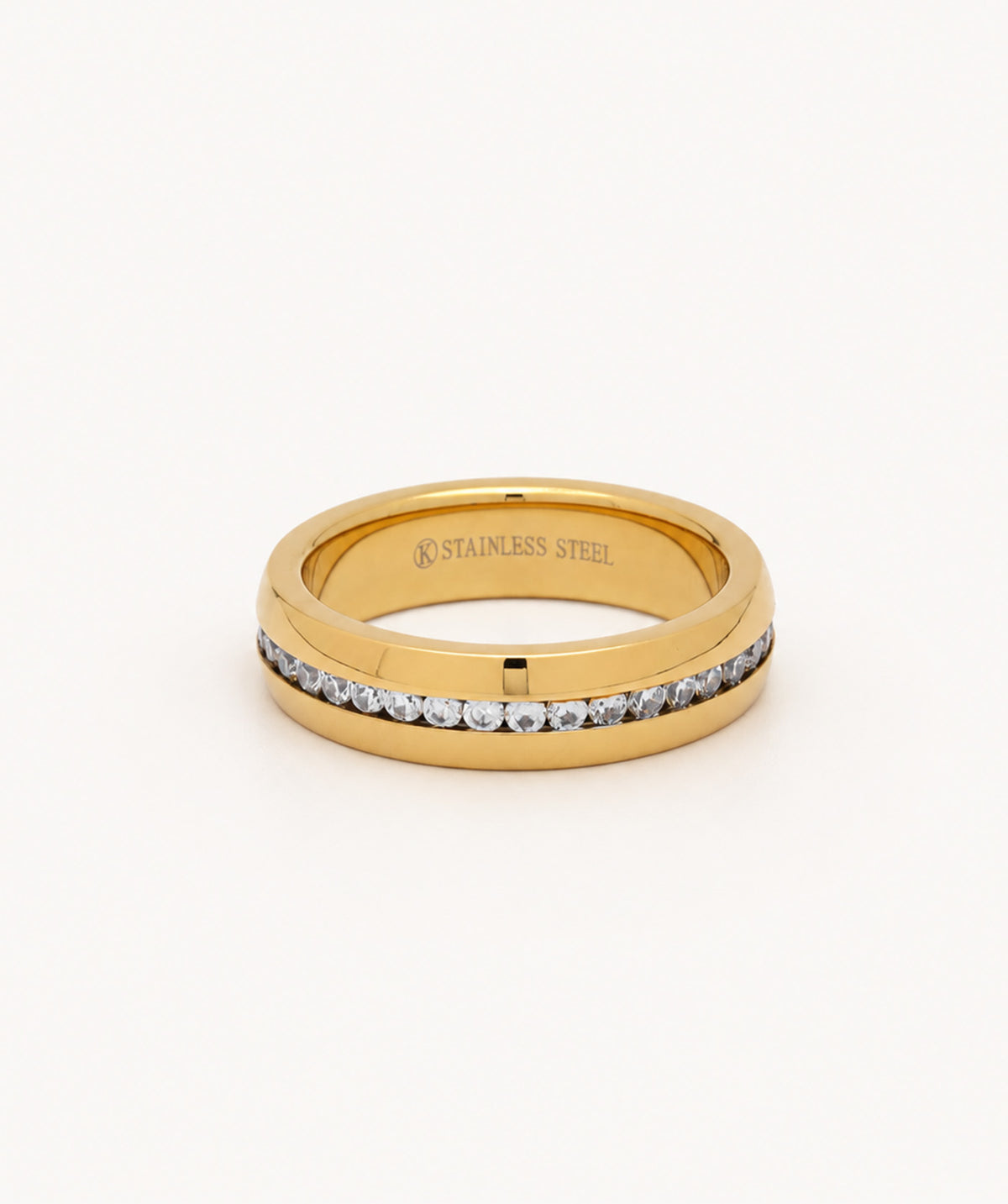 Gold Full Stone Tennis Ring