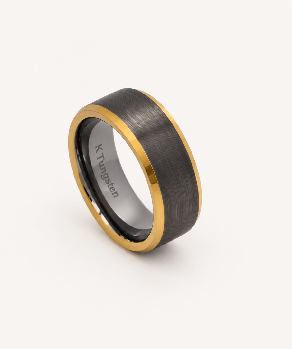 Gold Two Tone Tungsten Ring