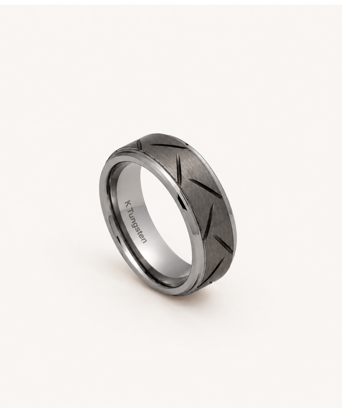 Silver X-Shaped Tungsten Ring