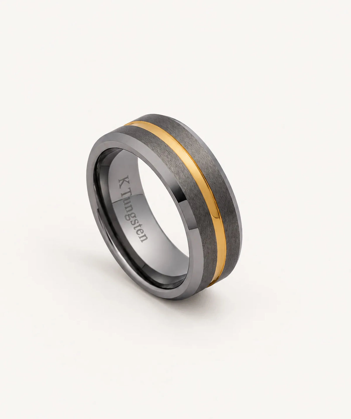 Gold Triangle Tungsten Ring – view 4