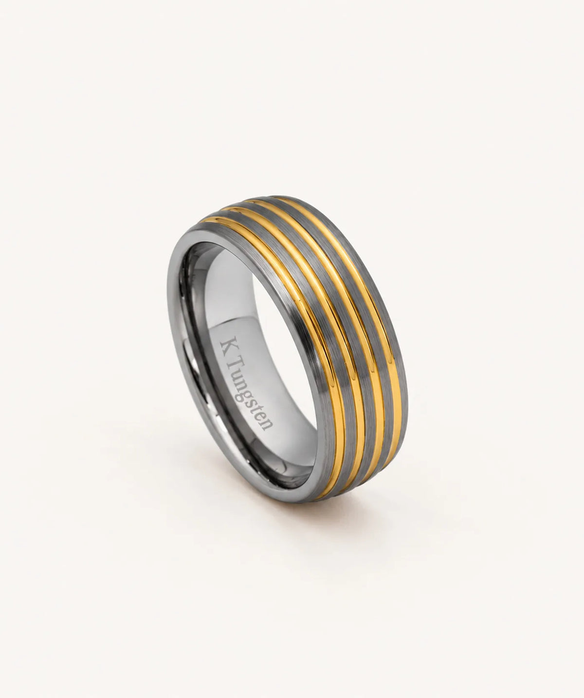Single Gold Band Tungsten Ring – view 4
