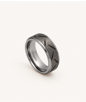 X-Shaped Tungsten Ring - Silver