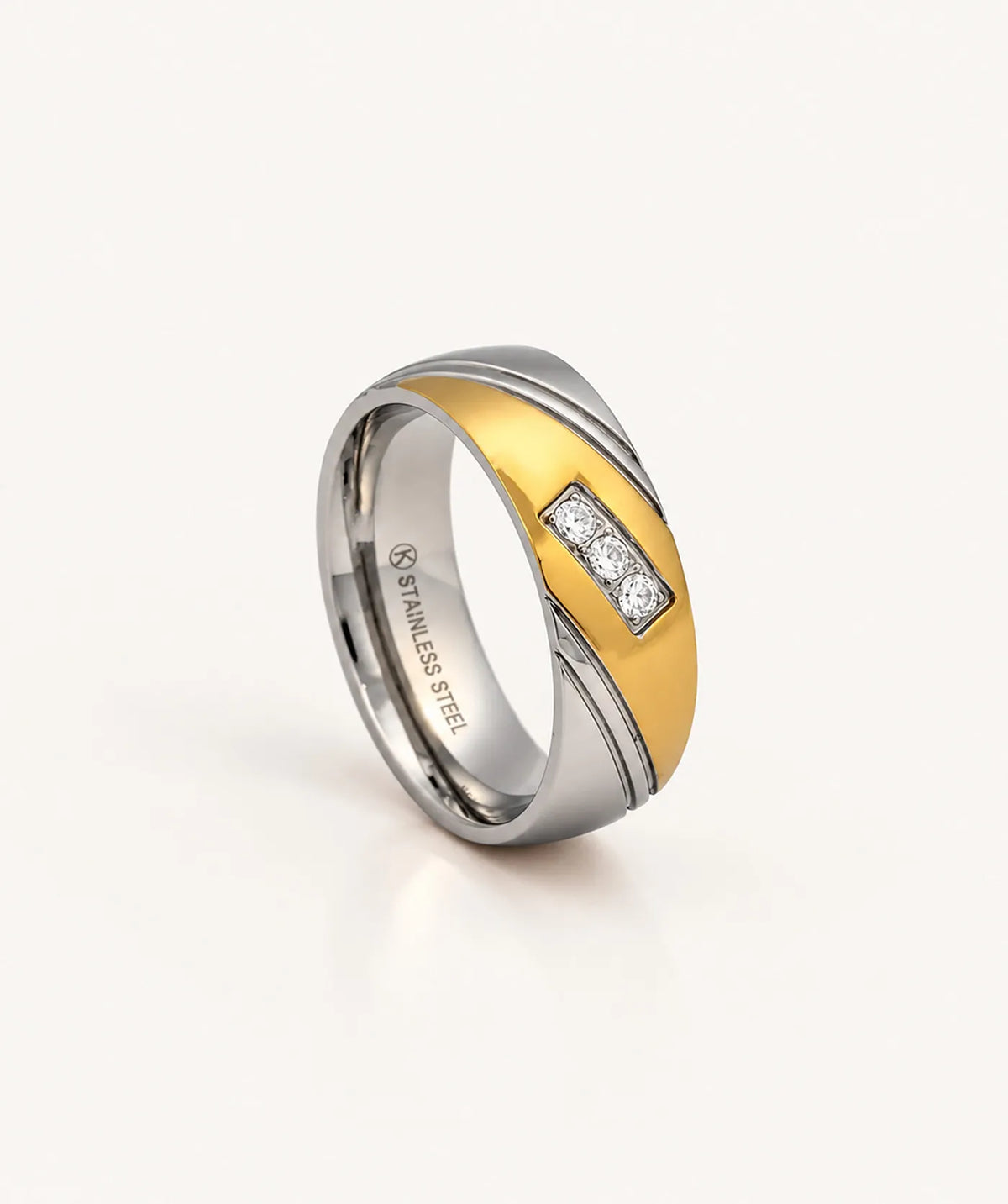 Two-Tone Three Stone Ring – view 4