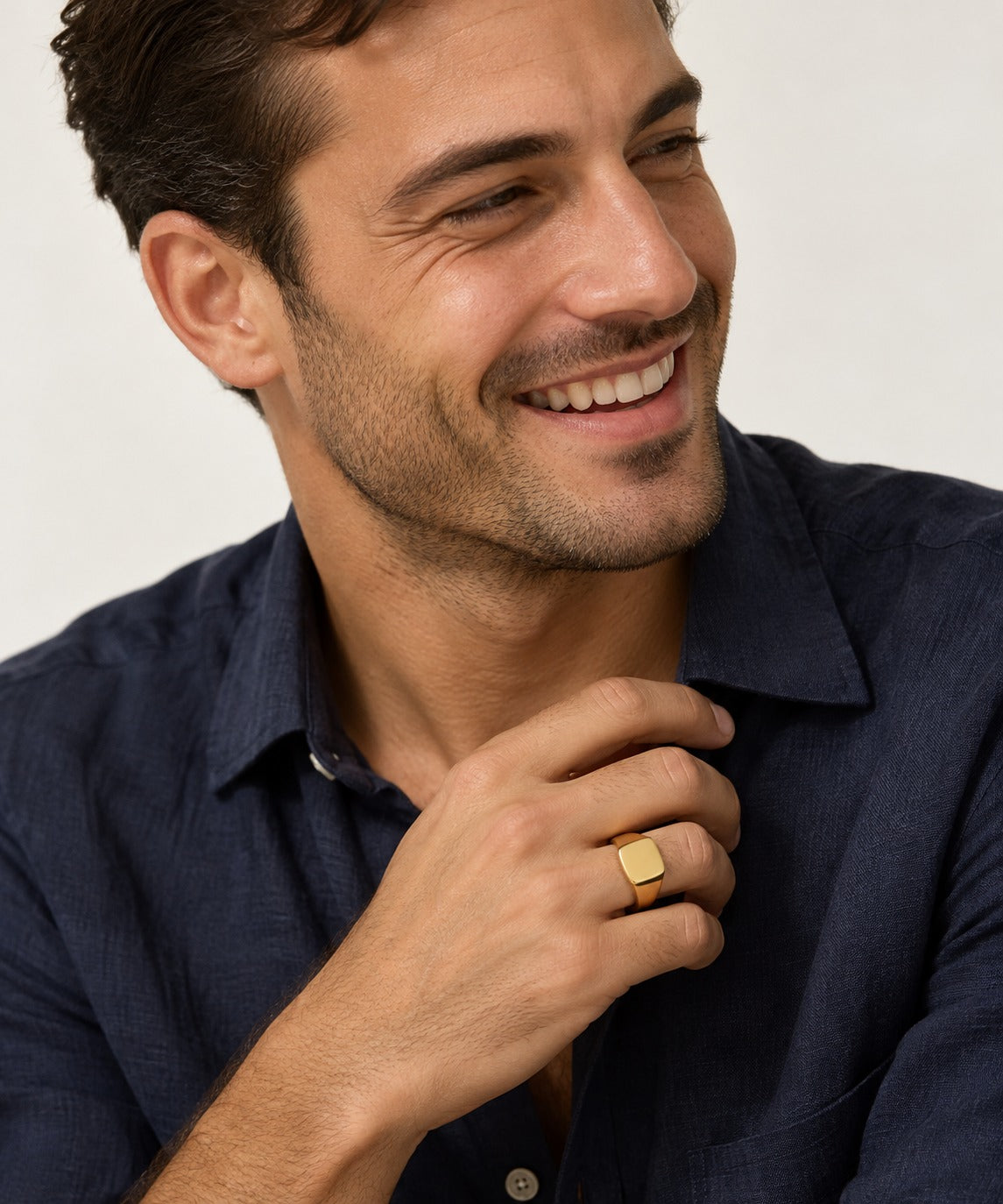 Gold Watch Ring on model